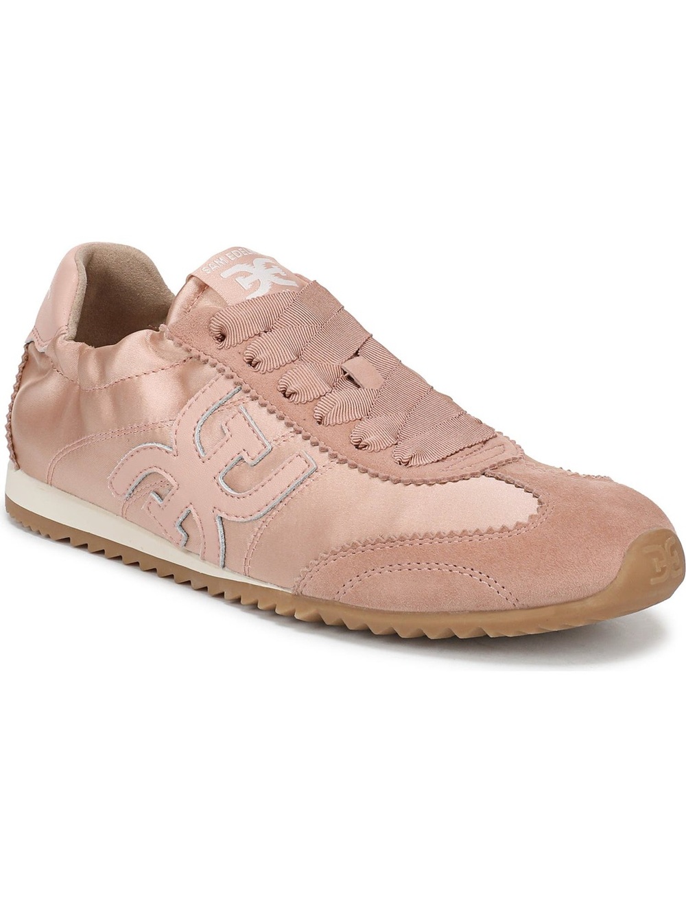SAM EDELMAN ISELLA 3 PINK SATIN SUEDE SNEAKERS 8.5